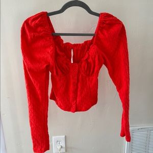 Free People ‘Ladybug’ Long Sleeve Blouse/Top